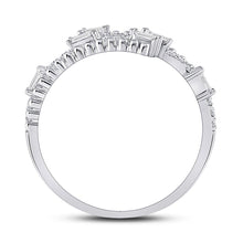 Load image into Gallery viewer, Eternal Brilliance | 14kt White Gold Womens Baguette Diamond Bypass Band Ring 1/5 Cttw - Splendid Jewellery