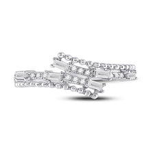 Load image into Gallery viewer, Eternal Brilliance | 14kt White Gold Womens Baguette Diamond Bypass Band Ring 1/5 Cttw - Splendid Jewellery