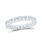 Eternal Brilliance: 14kt White Gold Womens Oval Diamond Eternity Wedding Band - Splendid Jewellery