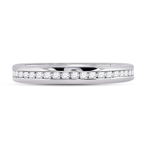 Eternal Brilliance: 14kt White Gold Womens Round Diamond Eternity Wedding Band 1/2 Cttw - Splendid Jewellery