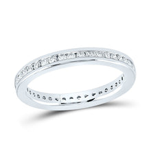 Load image into Gallery viewer, Eternal Brilliance: 14kt White Gold Womens Round Diamond Eternity Wedding Band 1/2 Cttw - Splendid Jewellery