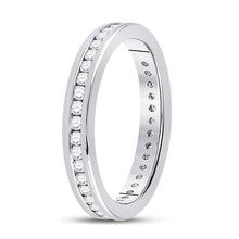 Load image into Gallery viewer, Eternal Brilliance: 14kt White Gold Womens Round Diamond Eternity Wedding Band 1/2 Cttw - Splendid Jewellery