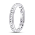 Eternal Brilliance: 14kt White Gold Womens Round Diamond Eternity Wedding Band 1/2 Cttw - Splendid Jewellery