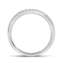 Load image into Gallery viewer, Eternal Brilliance: 14kt White Gold Womens Round Diamond Eternity Wedding Band 1/2 Cttw - Side View