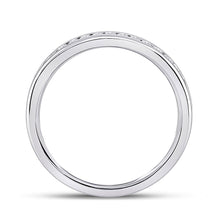 Load image into Gallery viewer, Eternal Brilliance: 14kt White Gold Womens Round Diamond Eternity Wedding Band 1/2 Cttw - Splendid Jewellery