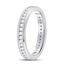 Load image into Gallery viewer, Eternal Brilliance: 14kt White Gold Womens Round Diamond Eternity Wedding Band 1/2 Cttw - Second Side View