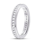 Eternal Brilliance: 14kt White Gold Womens Round Diamond Eternity Wedding Band 1/2 Cttw - Second Side View