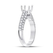 Load image into Gallery viewer, Eternal Brilliance: 14kt White Gold Womens Round Diamond Semi-Mount Setting Bridal Wedding Engagement Ring - Side View