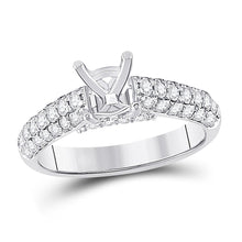 Load image into Gallery viewer, Eternal Brilliance: 14kt White Gold Womens Round Diamond Semi - Mount Setting Bridal Wedding Engagement Ring - Splendid Jewellery