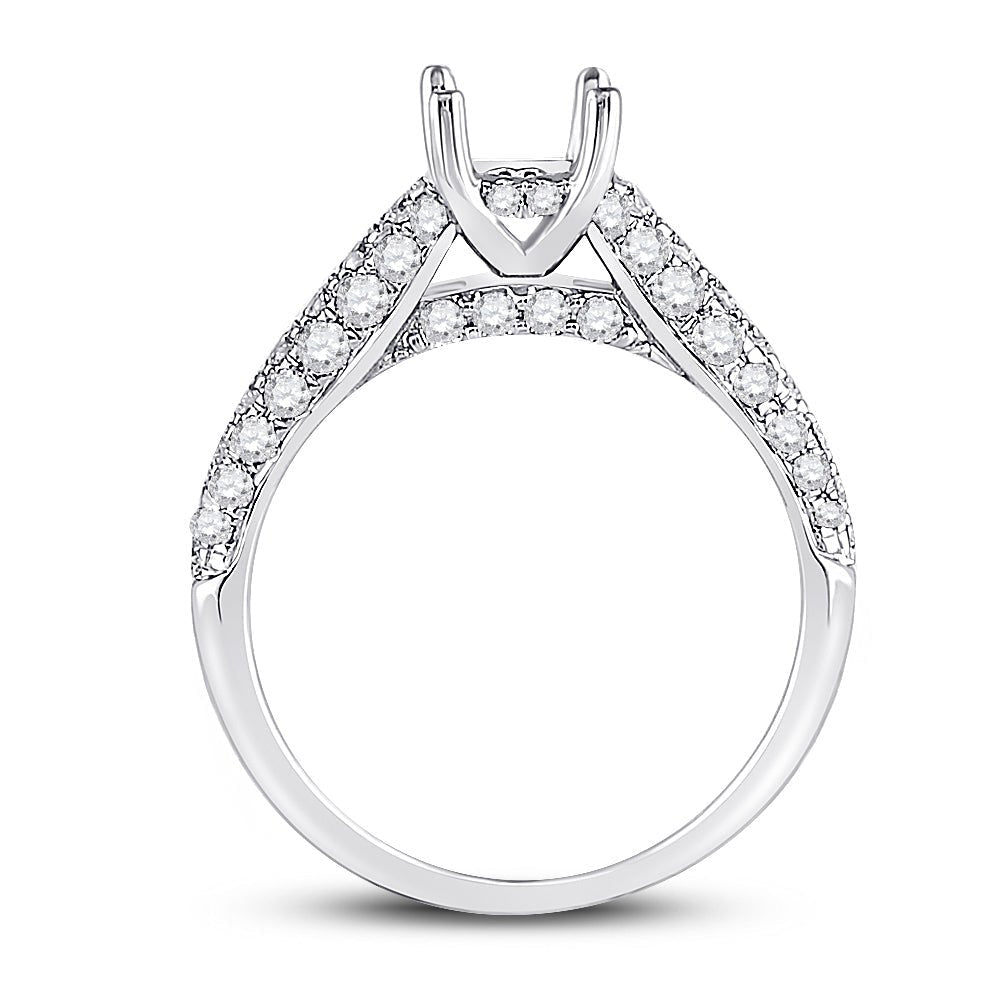 Eternal Brilliance: 14kt White Gold Womens Round Diamond Semi - Mount Setting Bridal Wedding Engagement Ring - Splendid Jewellery