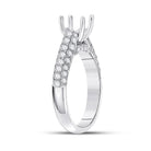 Eternal Brilliance: 14kt White Gold Womens Round Diamond Semi - Mount Setting Bridal Wedding Engagement Ring - Splendid Jewellery