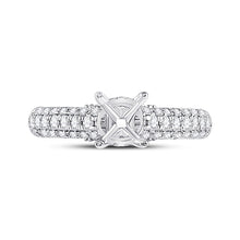 Load image into Gallery viewer, Eternal Brilliance: 14kt White Gold Womens Round Diamond Semi-Mount Setting Bridal Wedding Engagement Ring - Front View