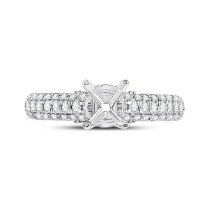 Eternal Brilliance: 14kt White Gold Womens Round Diamond Semi - Mount Setting Bridal Wedding Engagement Ring - Splendid Jewellery