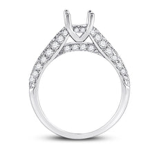 Load image into Gallery viewer, Eternal Brilliance: 14kt White Gold Womens Round Diamond Semi-Mount Setting Bridal Wedding Engagement Ring - Second Side View