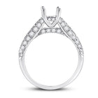 Eternal Brilliance: 14kt White Gold Womens Round Diamond Semi-Mount Setting Bridal Wedding Engagement Ring - Second Side View