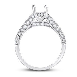 Eternal Brilliance: 14kt White Gold Womens Round Diamond Semi - Mount Setting Bridal Wedding Engagement Ring - Splendid Jewellery