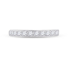 Load image into Gallery viewer, Eternal Brilliance: 14kt White Gold Womens Round Diamond Wedding Single Row Band 1/2 Cttw - Front View