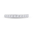 Eternal Brilliance: 14kt White Gold Womens Round Diamond Wedding Single Row Band 1/2 Cttw - Front View