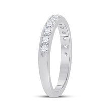 Load image into Gallery viewer, Eternal Brilliance: 14kt White Gold Womens Round Diamond Wedding Single Row Band 1/2 Cttw - Splendid Jewellery