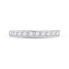 Load image into Gallery viewer, Eternal Brilliance: 14kt White Gold Womens Round Diamond Wedding Single Row Band 1/2 Cttw - Splendid Jewellery