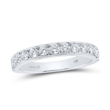Load image into Gallery viewer, Eternal Brilliance: 14kt White Gold Womens Round Diamond Wedding Single Row Band 1/2 Cttw - Splendid Jewellery