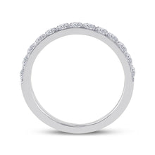 Load image into Gallery viewer, Eternal Brilliance: 14kt White Gold Womens Round Diamond Wedding Single Row Band 1/2 Cttw - Side View