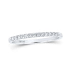 Eternal Brilliance: 14kt White Gold Womens Round Diamond Wedding Single Row Band - Splendid Jewellery