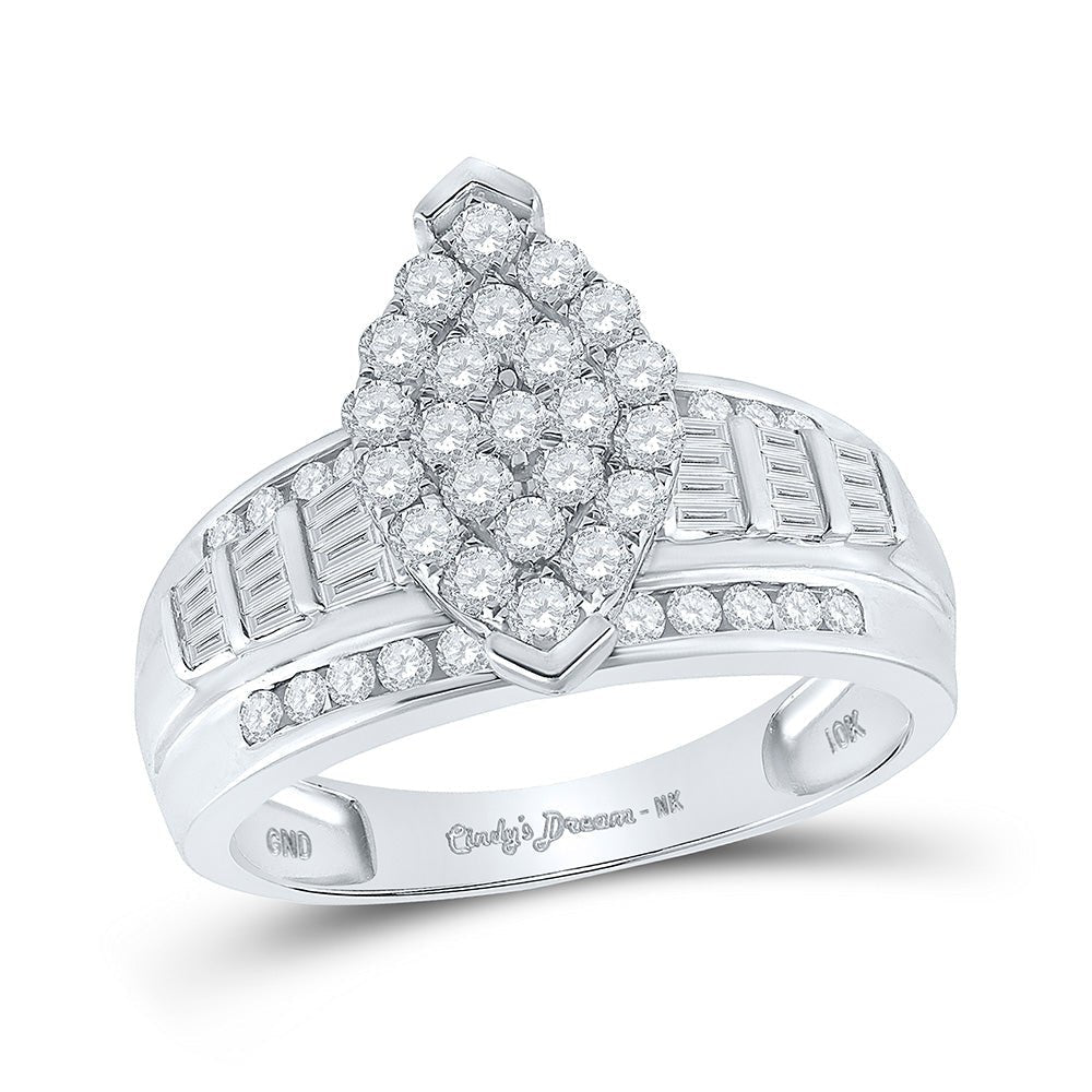 Eternal Elegance 10kt White Gold Oval Diamond Bridal Wedding Ring - Splendid Jewellery