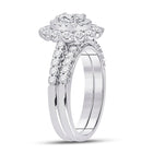 Eternal Elegance: 14kt White Gold Oval Diamond Bridal Wedding Ring Band Set - Second Side View