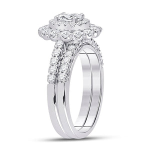 Eternal Elegance: 14kt White Gold Oval Diamond Bridal Wedding Ring Band Set - Splendid Jewellery