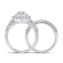 Load image into Gallery viewer, Eternal Elegance: 14kt White Gold Oval Diamond Bridal Wedding Ring Band Set - Side View