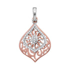 Eternal Elegance: Two - Tone Gold Diamond Openwork Pendant - Splendid Jewellery