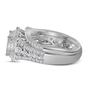 Eternal Love 1 - 1/2 Cttw Princess Diamond Bridal Wedding Ring Band Set - Splendid Jewellery