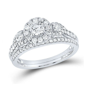 Eternal Love 1 Carat Round Diamond Wedding Ring Set in 14kt White Gold - Splendid Jewellery