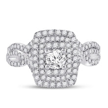 Load image into Gallery viewer, Eternal Love 1 Carat Round Diamond Wedding Ring Set in 14kt White Gold - Front View