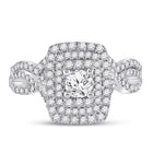 Eternal Love 1 Carat Round Diamond Wedding Ring Set in 14kt White Gold - Front View