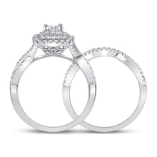 Load image into Gallery viewer, Eternal Love 1 Carat Round Diamond Wedding Ring Set in 14kt White Gold - Splendid Jewellery