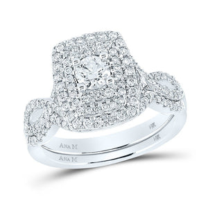 Eternal Love 1 Carat Round Diamond Wedding Ring Set in 14kt White Gold - Splendid Jewellery