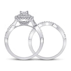 Eternal Love 1 Carat Round Diamond Wedding Ring Set in 14kt White Gold - Side View