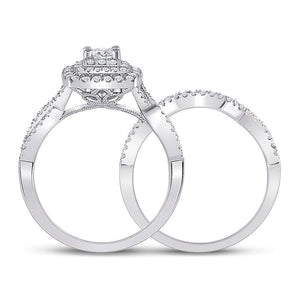 Eternal Love 1 Carat Round Diamond Wedding Ring Set in 14kt White Gold - Splendid Jewellery