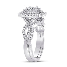 Load image into Gallery viewer, Eternal Love 1 Carat Round Diamond Wedding Ring Set in 14kt White Gold - Second Side View