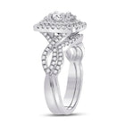 Eternal Love 1 Carat Round Diamond Wedding Ring Set in 14kt White Gold - Second Side View