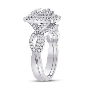 Eternal Love 1 Carat Round Diamond Wedding Ring Set in 14kt White Gold - Splendid Jewellery