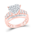 Eternal Love 10kt Rose Gold Baguette Diamond Heart Bridal Wedding Engagement Ring - Splendid Jewellery