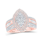 Eternal Love 10kt Rose Gold Diamond Oval Bridal Wedding Ring Band Set - Splendid Jewellery