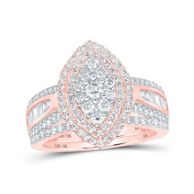 Eternal Love 10kt Rose Gold Diamond Oval Bridal Wedding Ring Band Set - Splendid Jewellery