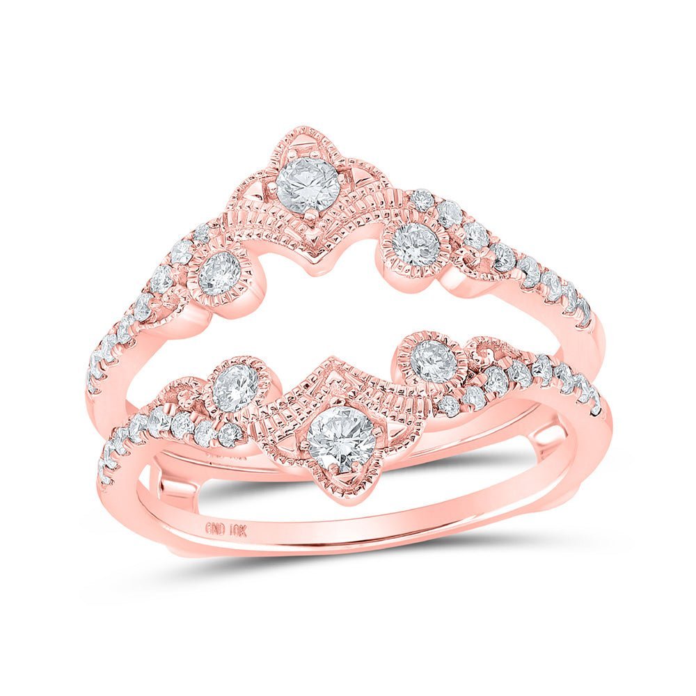 Eternal Love 10kt Rose Gold Diamond Wrap Enhancer Wedding Band - Splendid Jewellery