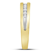 Load image into Gallery viewer, Eternal Love 10kt Two-tone Gold His Hers Round Diamond Cluster Matching Wedding Set - Alternate view 2 from Splendid Jewellery