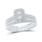 Eternal Love 10kt White Gold Diamond Bridal Wedding Ring Band Set - Splendid Jewellery