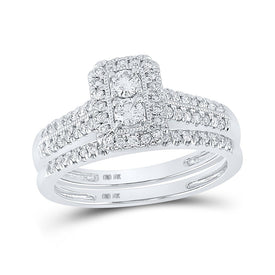 Eternal Love 10kt White Gold Diamond Bridal Wedding Ring Band Set - Splendid Jewellery